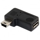 Переходник micro USB (F) mini USB (M) 90 левый