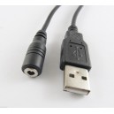 USB (M) кабель Jack (F) 3.5 x 1.35