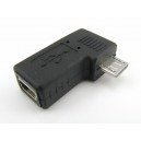 Переходник mini USB (F) micro USB (M) 90 правый